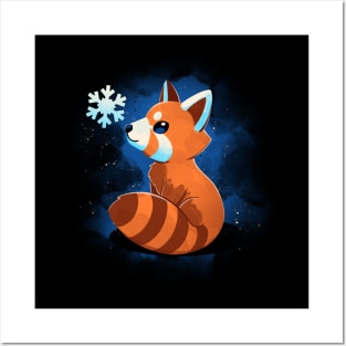 Red Panda Winter Christmas Posters and Art